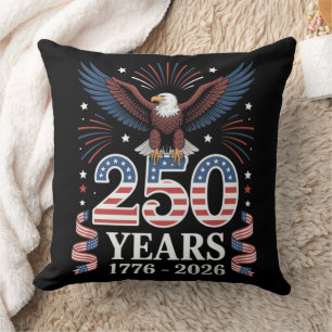 250th Anniversary USA 1776 2026 Patriotic Eagle Throw Pillow