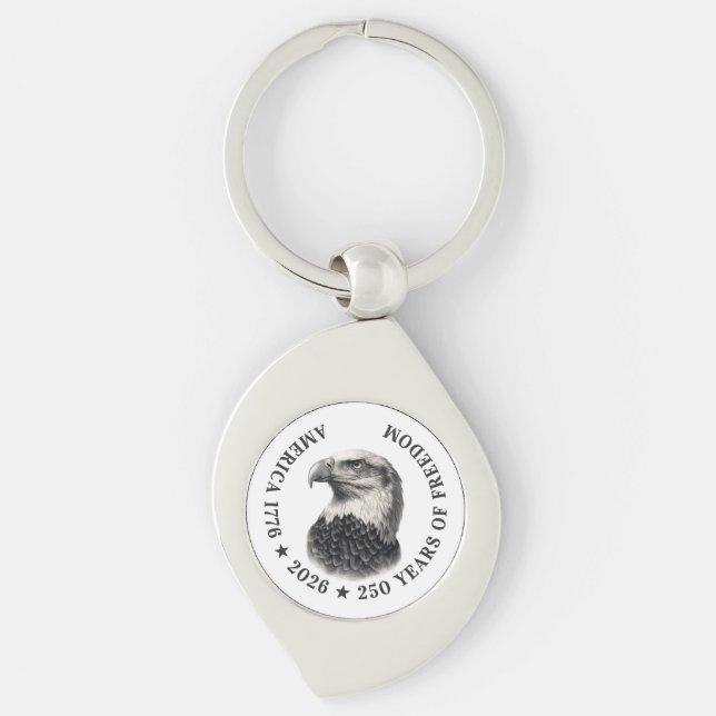 250th Anniversary USA 2026 Bald Eagle  Keychain (Front)