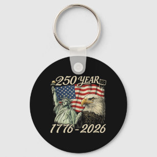 250th Anniversary USA 250 Years American 4th July Keychain
