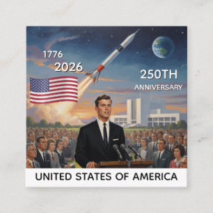 250th Anniversary USA, American Flag / Patriotic Square Business Card