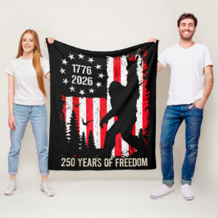 250th Anniversary USA Bigfoot Patriotic Freedom Fleece Blanket