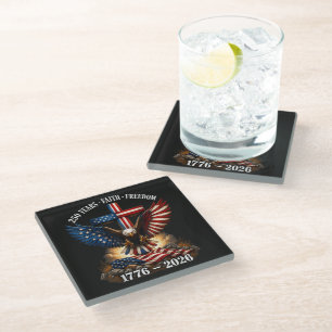 250th Anniversary USA Faith Freedom Glass Coaster