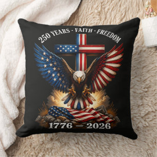 250th Anniversary USA Faith Freedom Throw Pillow