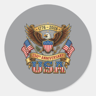 250th Anniversary Usa Flag 250 Years Aamerican 4th Classic Round Sticker