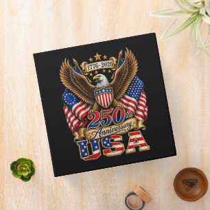 250th Anniversary USA Flag 250 Years American Binder
