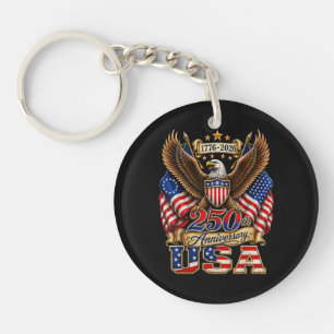 250th Anniversary USA Flag 250 Years American Keychain