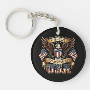 250th Anniversary USA Flag 250 Years American Keychain