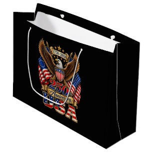 250th Anniversary USA Flag 250 Years American Large Gift Bag