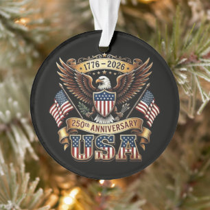250th Anniversary USA Flag 250 Years American Ornament