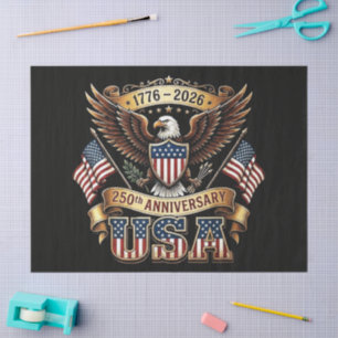 250th Anniversary USA Flag 250 Years American Tissue Paper