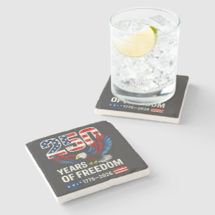 250th anniversary usa flag american stone coaster