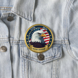 250th Anniversary USA Patriotic   1776–2026 3 Inch Round Button