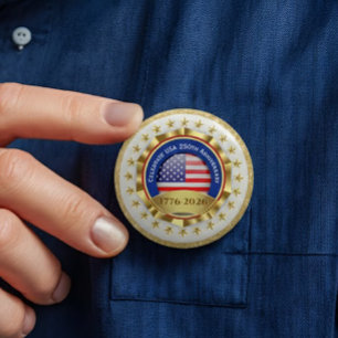 250th Anniversary USA Patriotic   1776–2026 3 Inch Round Button