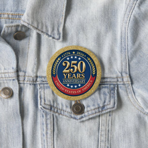 250th Anniversary USA Patriotic   1776–2026 3 Inch Round Button