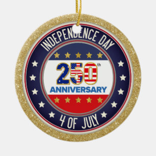 250th Anniversary USA Patriotic   1776–2026 Ceramic Ornament