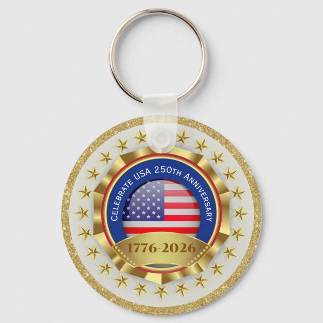 250th Anniversary USA Patriotic | 1776–2026 Keychain (Front)