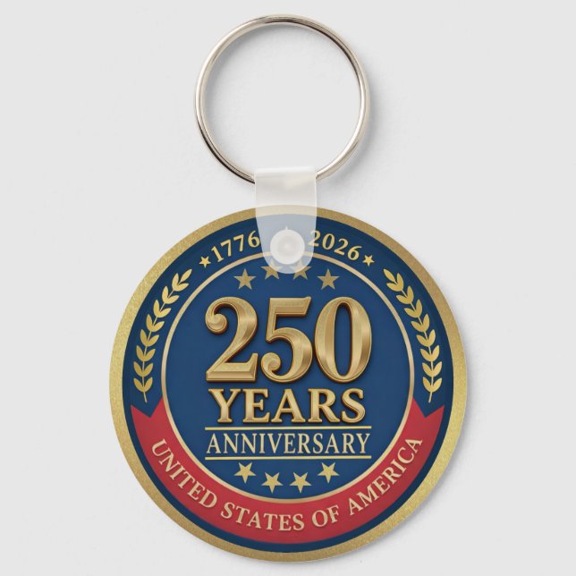 250th Anniversary USA Patriotic | 1776–2026 Keychain (Front)