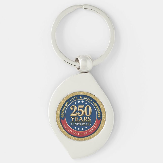 250th Anniversary USA Patriotic | 1776–2026 Keychain (Front)
