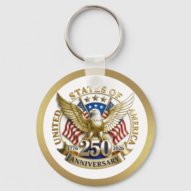 250th Anniversary USA Patriotic | 1776–2026 Keychain (Front)