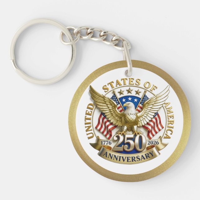 250th Anniversary USA Patriotic | 1776–2026 Keychain (Front)