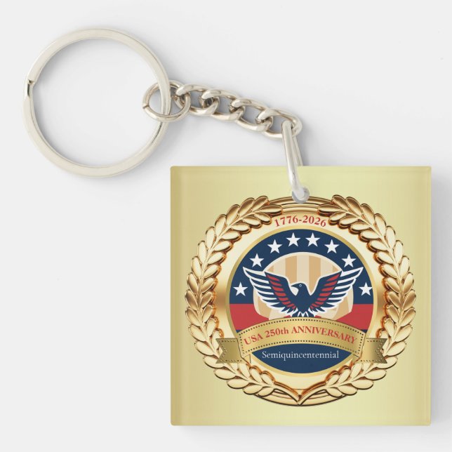 250th Anniversary USA Patriotic | 1776–2026 Keychain (Front)