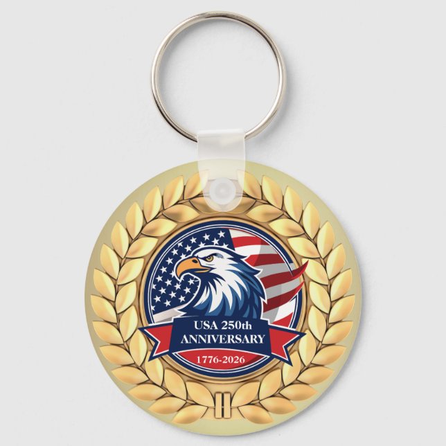 250th Anniversary USA Patriotic | 1776–2026 Keychain (Back)