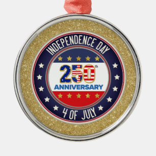 250th Anniversary USA Patriotic   1776–2026 Metal Ornament