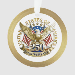 250th Anniversary USA Patriotic   1776–2026 Ornament