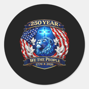 250th Anniversary USA Patriotic 250 Years American Classic Round Sticker