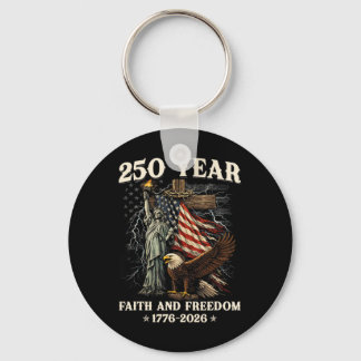 250th Anniversary Usa Patriotic 250 Years American Keychain