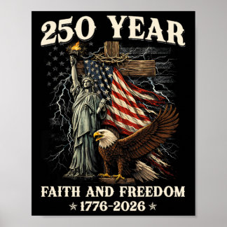 250th Anniversary Usa Patriotic 250 Years American Poster