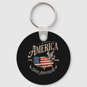 250th Anniversary Usa Patriotic 4th Of July Keychain