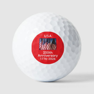 250th Anniversary USA Patriotic American Flags Golf Balls