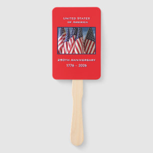250th Anniversary USA Patriotic American Flags Hand Fan