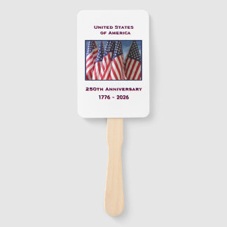 250th Anniversary USA Patriotic American Flags Hand Fan
