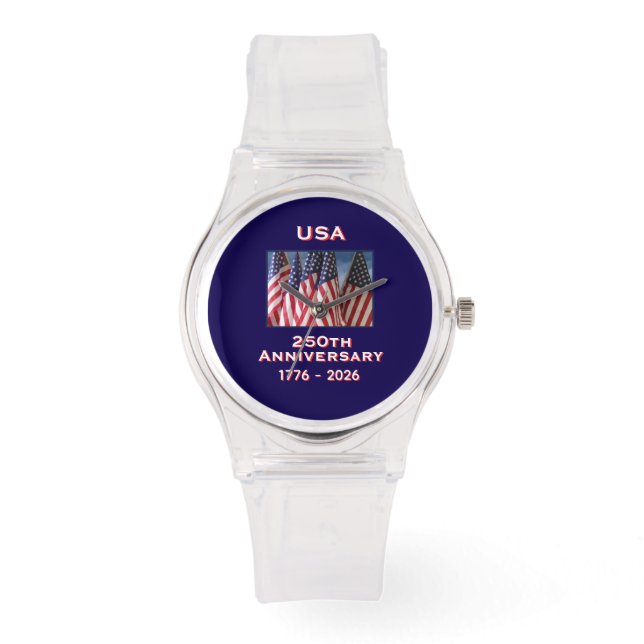 250th Anniversary USA Patriotic American Flags Watch (Front)