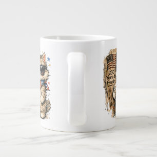 250th Anniversary USA Patriotic Cat Iced Coffee Large Coffee Mug