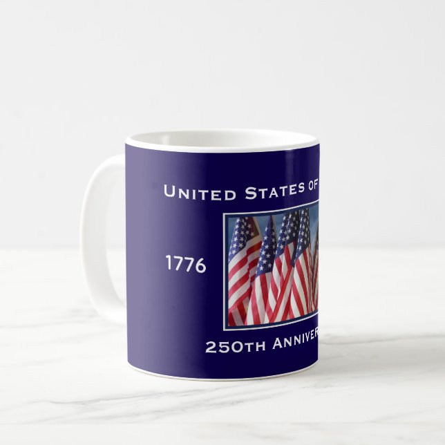 250th Anniversary USA Patriotic  Coffee Mug (Front Left)