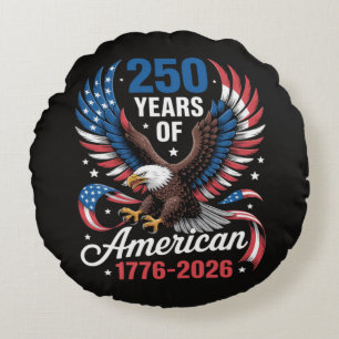 250th Anniversary USA Patriotic Eagle 250 Years Round Pillow