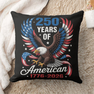 250th Anniversary USA Patriotic Eagle 250 Years Throw Pillow