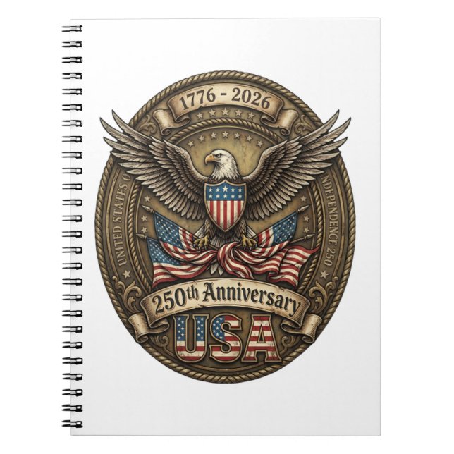 250th Anniversary USA Patriotic Eagle Notebook (Front)