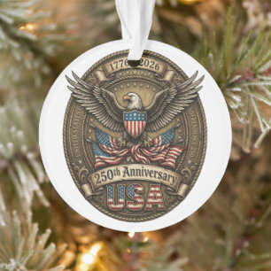 250th Anniversary USA Patriotic Eagle Ornament