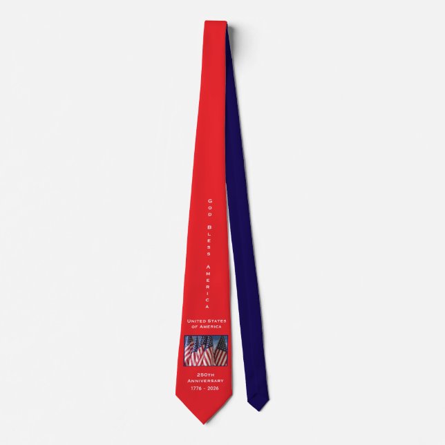 250th Anniversary USA Patriotic God Bless America  Tie (Front)