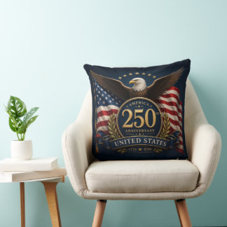 250th Anniversary USA Patriotic Keepsake Throw Pillow