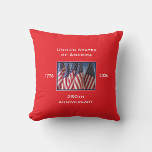 250th Anniversary USA Patriotic Throw Pillow