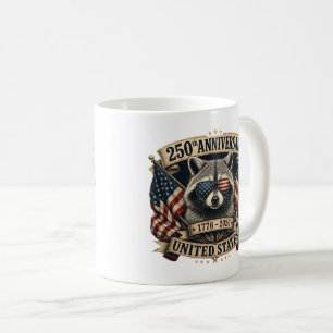 250th Anniversary USA Raccoon Vintage 4th of July Coffee Mug