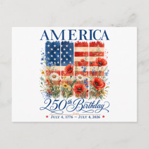 250th Anniversary USA Women 4th of July America 25 Postcard