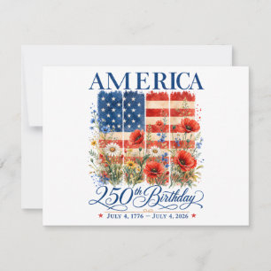 250th Anniversary USA Women 4th of July America 25 Thank You Card