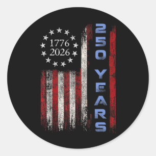 250th Birthday American Flag Eagle Shirt 250 Years Classic Round Sticker