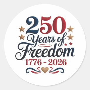 250th Birthday Classic Round Sticker
